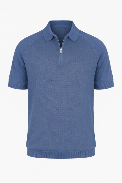 Navy Blue Half Zip Polo