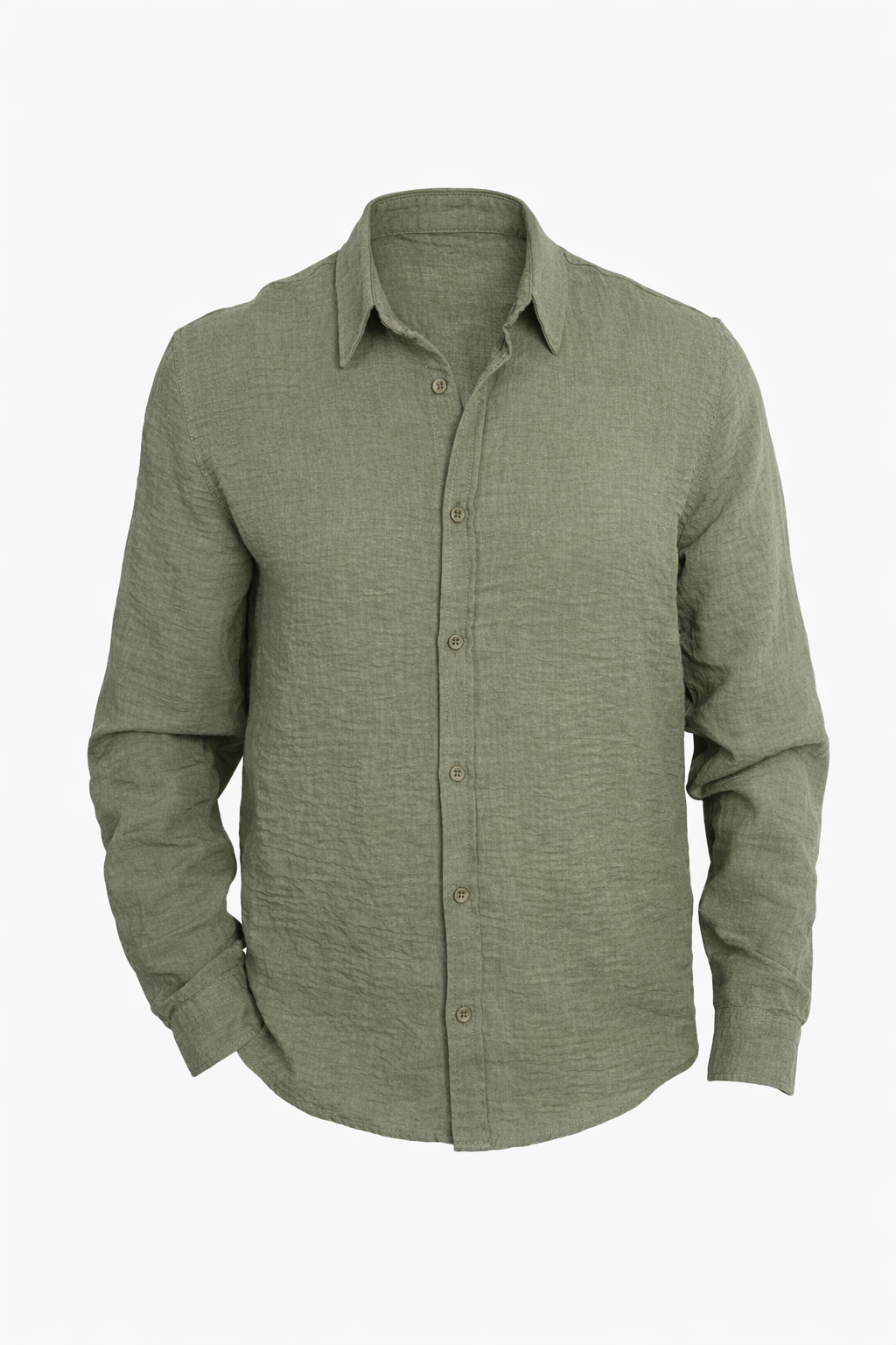 Olive Green Linen Shirt