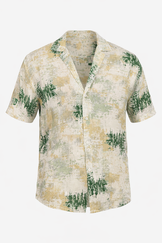 Beige & Green Chemise