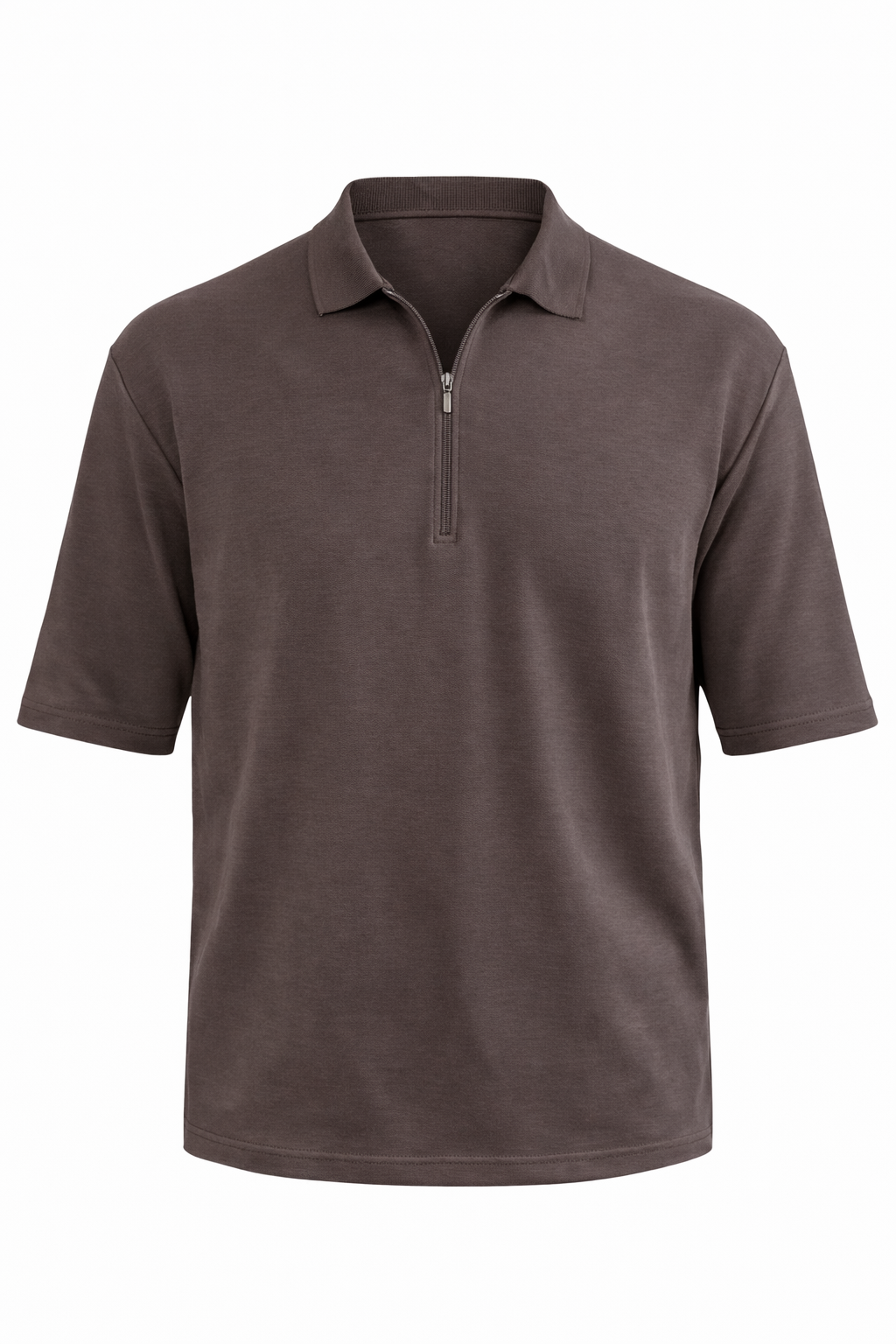 Brown Half Zip Polo