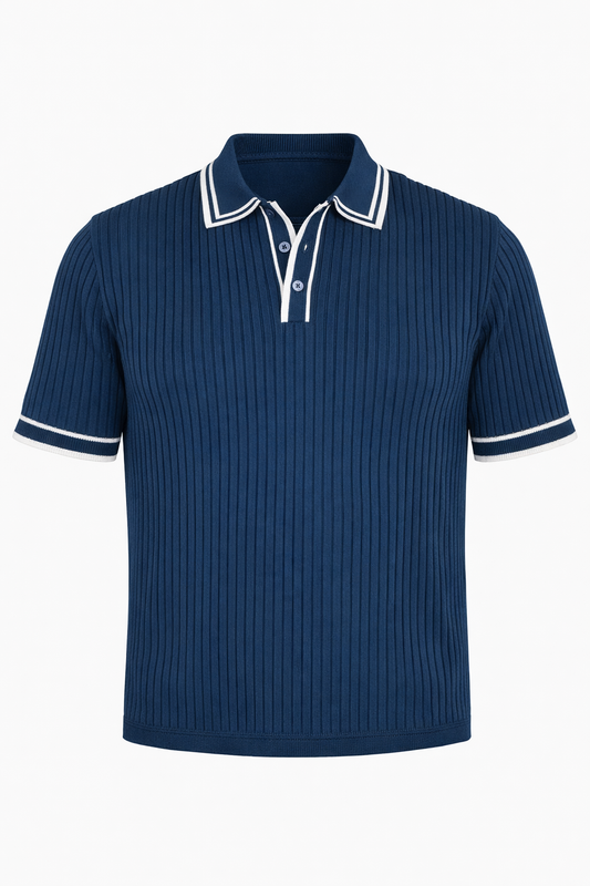 Petroleum with White Polo Neck