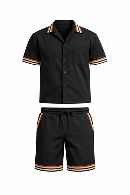Black Chemise and Short Cotton Set