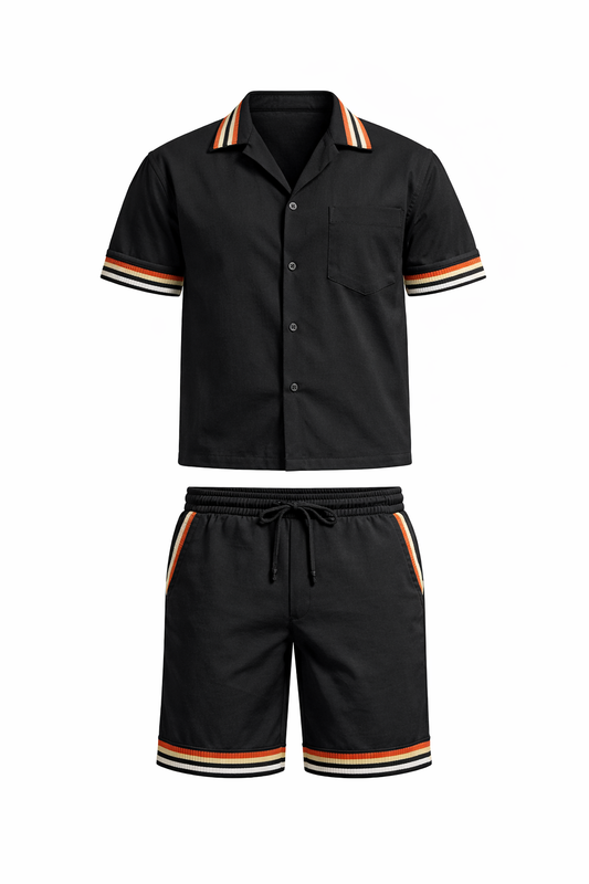 Black Chemise and Short Cotton Set