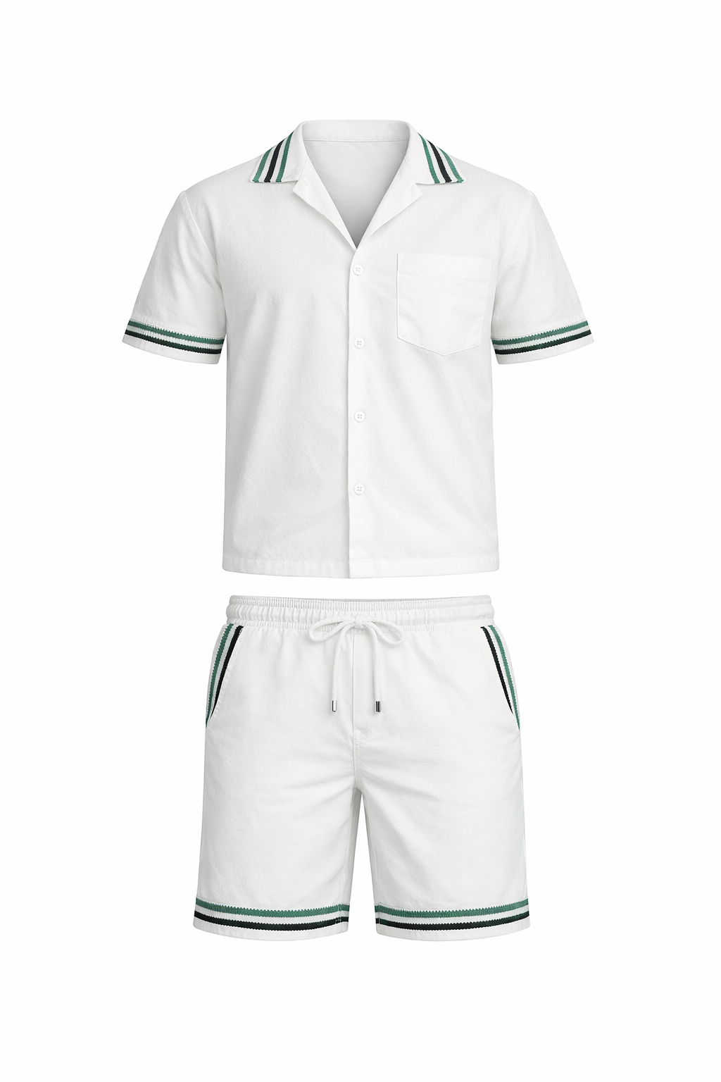 White Chemise and Short Cotton Set
