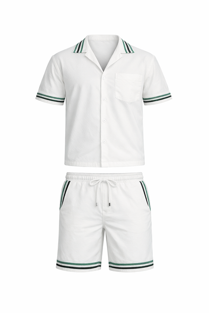 White Chemise and Short Cotton Set