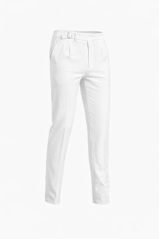 White High-waist pants