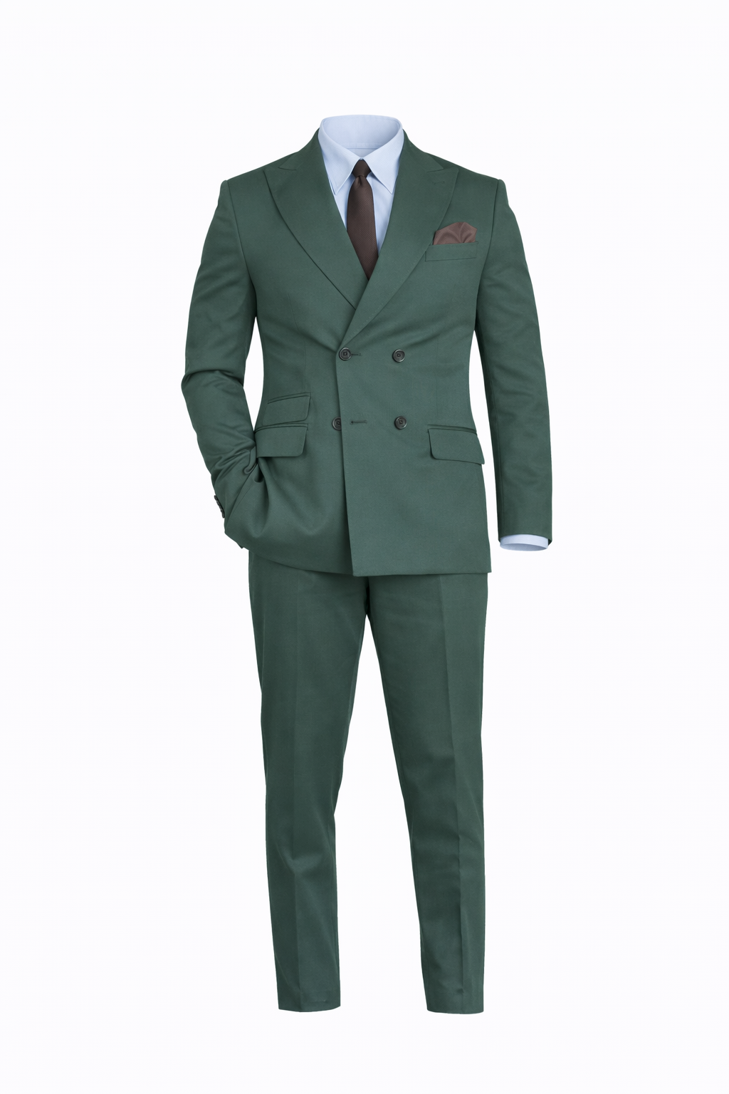 Dark Green Dubetti Peak Lapel Suit