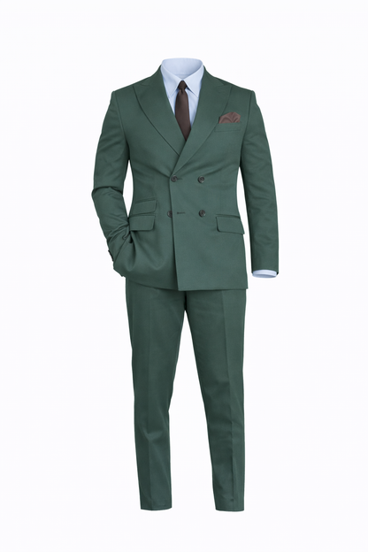 Dark Green Dubetti Peak Lapel Suit