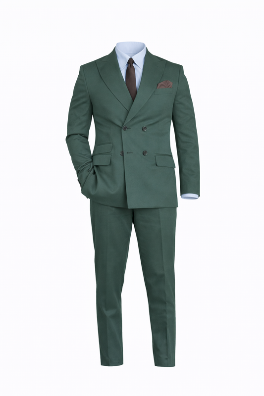 Dark Green Dubetti Peak Lapel Suit