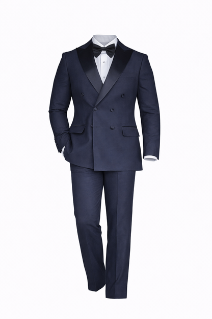 Navy Blue Tuxedo Dubetti Peak Lapel Suit
