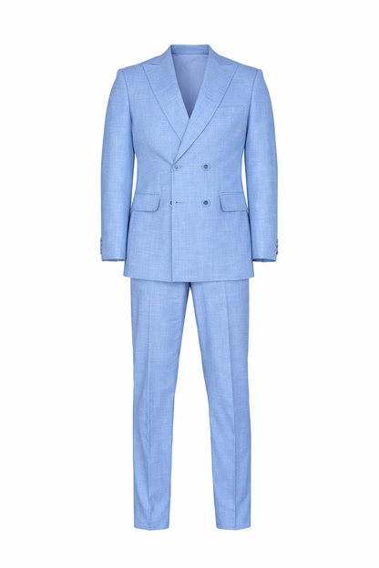 Blue Dubetti Peak Lapel Suit