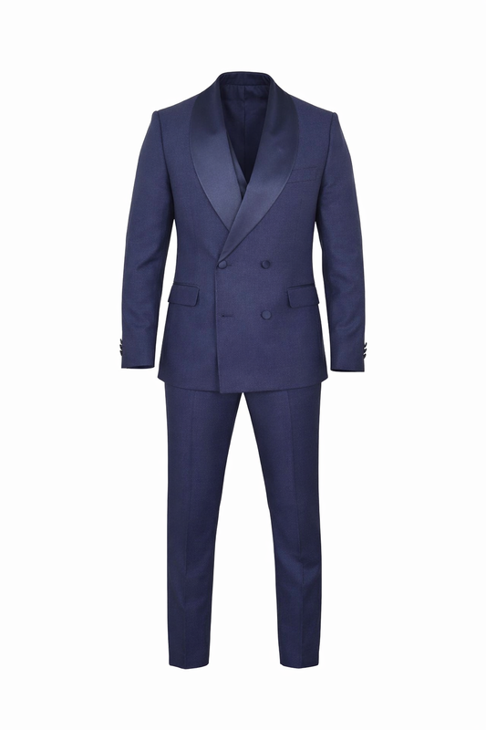 Navy Blue Tuxedo Col Chale Suit