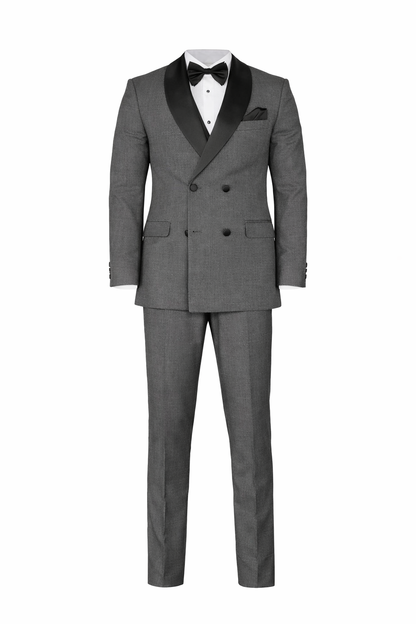 Gray Tuxedo Dubetti Peak Lapel Suit