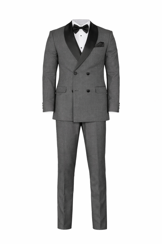 Gray Tuxedo Dubetti Peak Lapel Suit