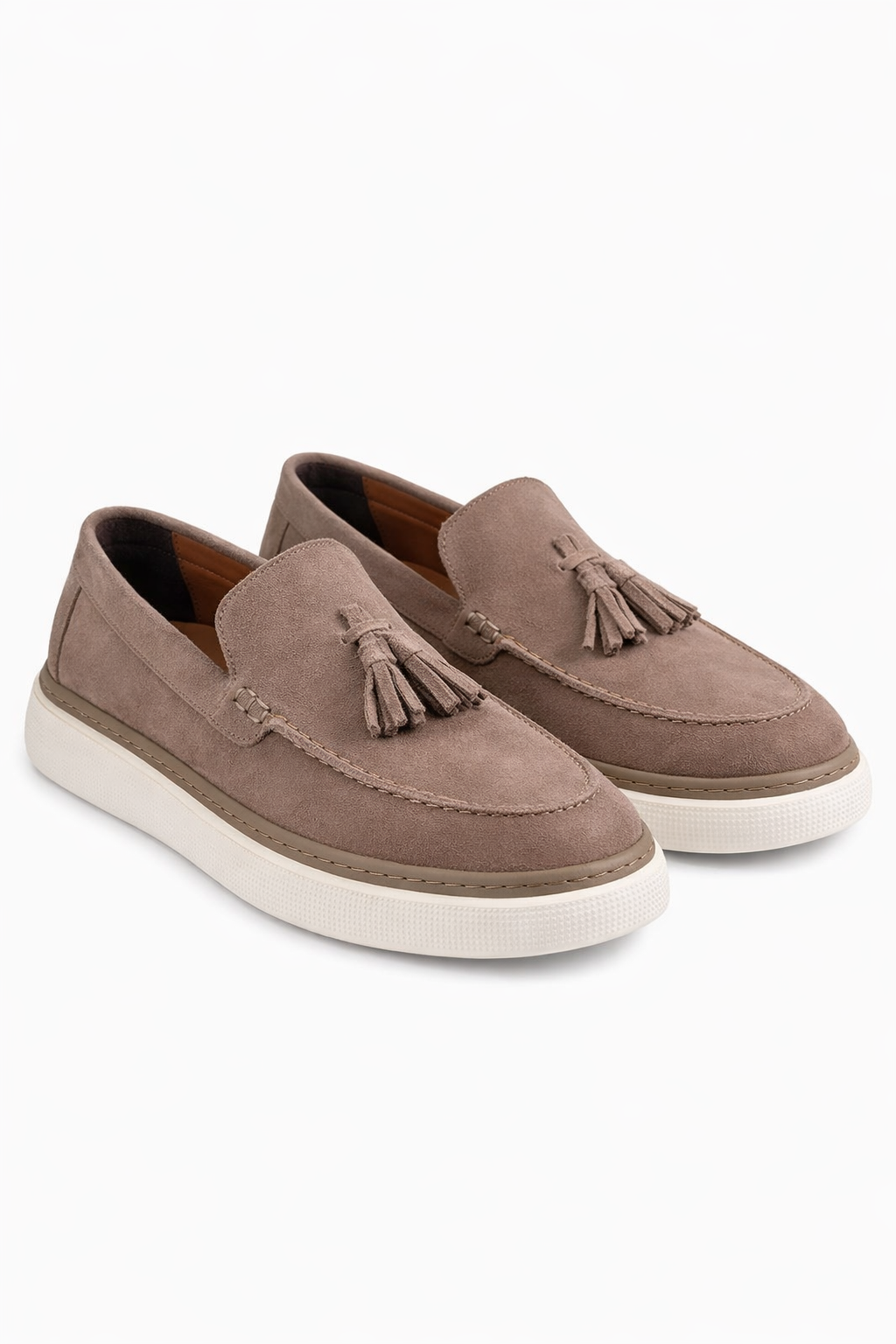 Beige/White Loafers Chamois