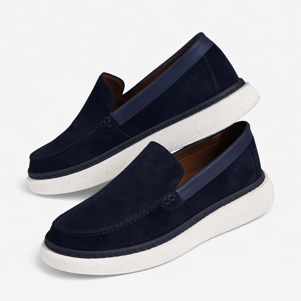 Navy Blue Loafers chamois