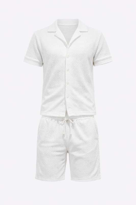 White Chemise and Shorts Set
