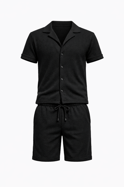 Black Chemise and Shorts Set