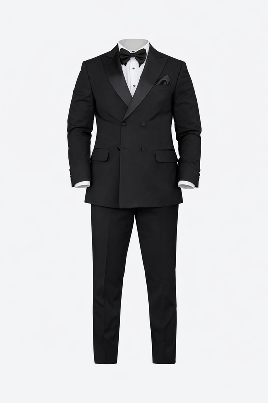 Black Tuxedo Dubetti Peak Lapel Suit