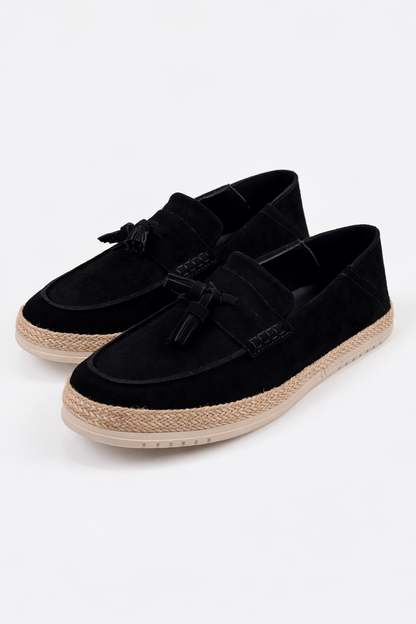 Black/Beige Loafers Chamois