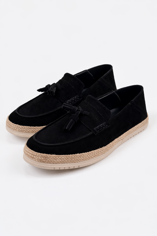 Black/Beige Loafers Chamois