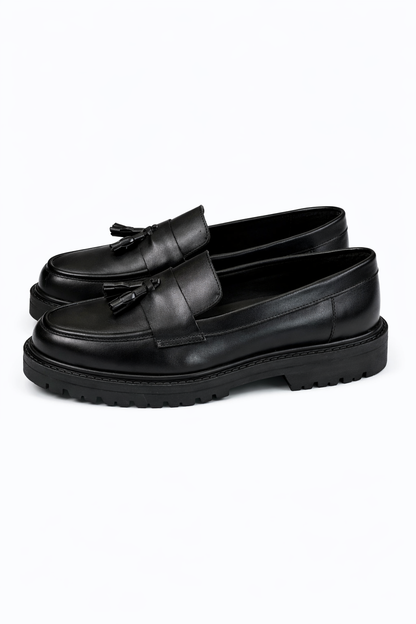 Full Black Leather Loafers