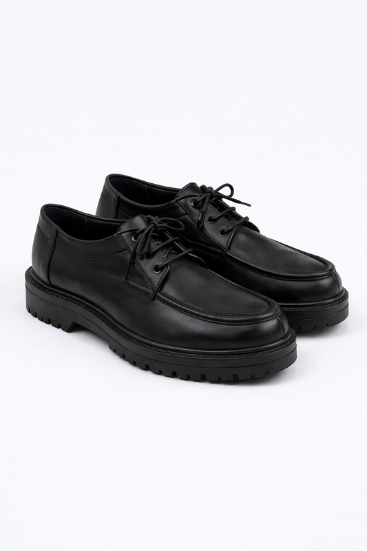 Full Black Leather Shoes
