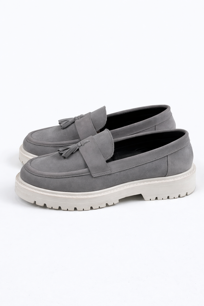 Gray/White Chamois Loafers