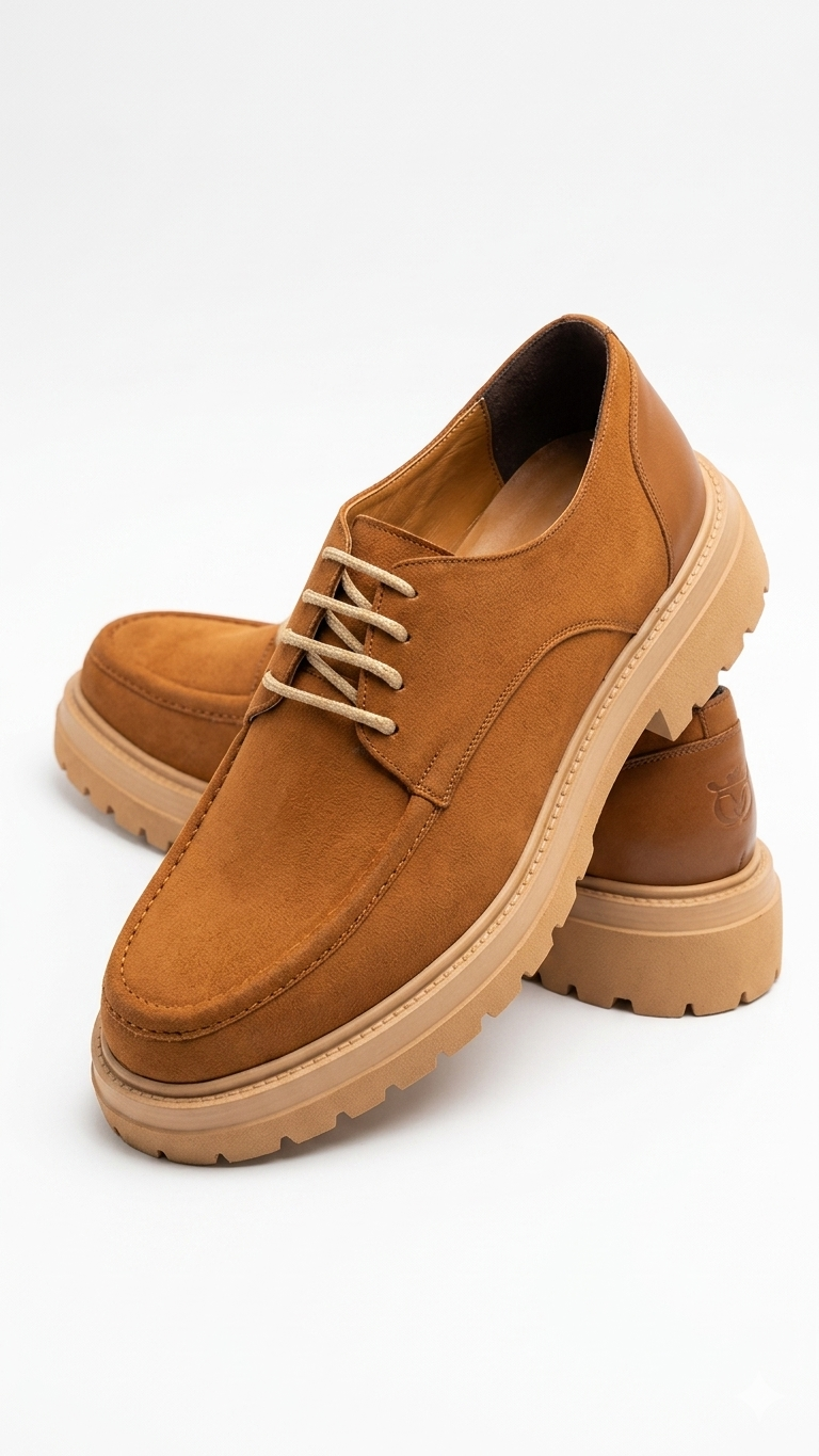 Brown Leather Shoes With Tan Soles