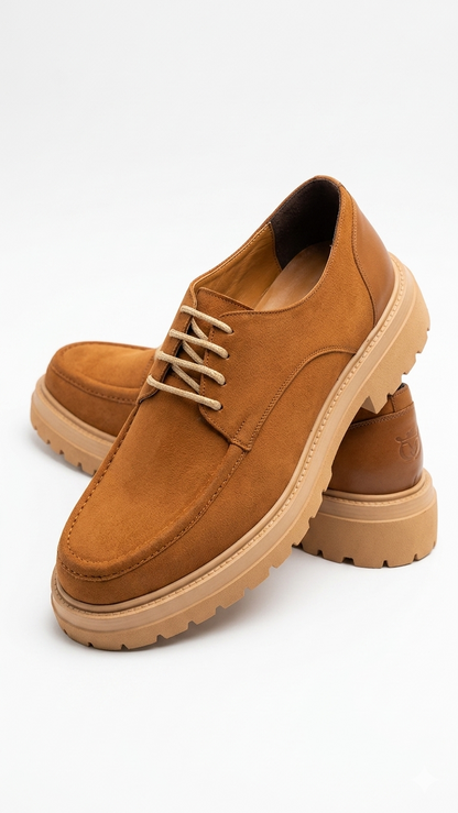 Brown Leather Shoes With Tan Soles
