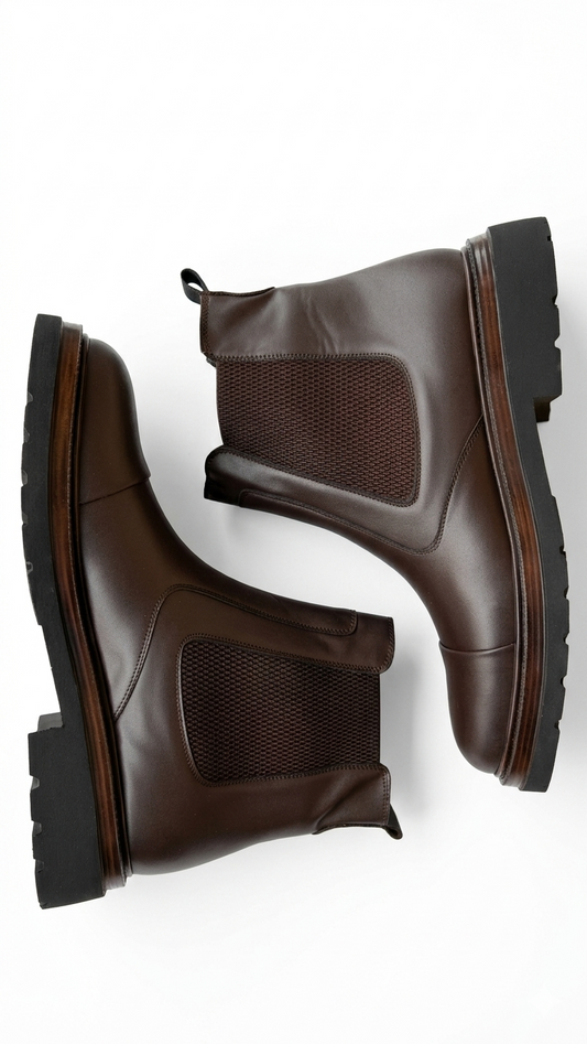 Ozero Dark Brown Leather Boots