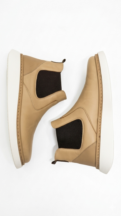 Ozero Leather boots In Tan Color