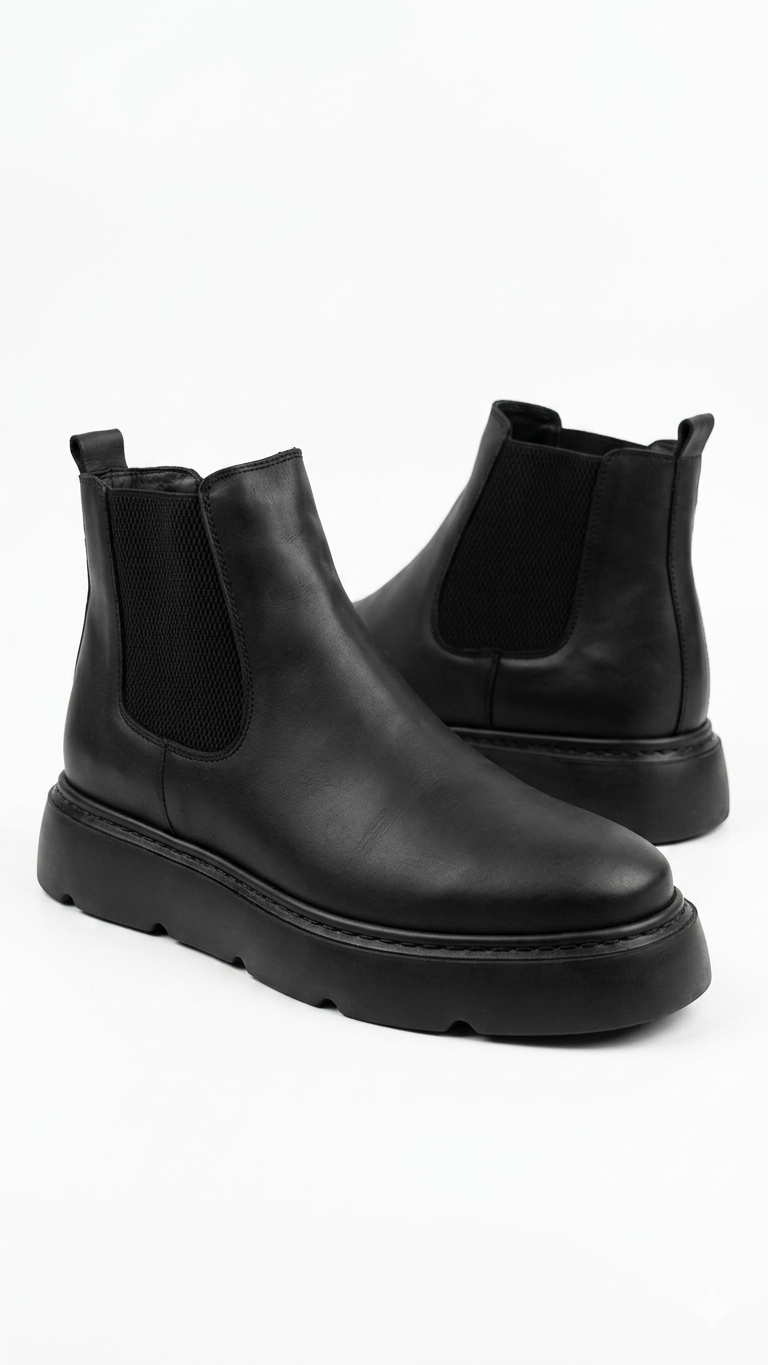 Black Leather Ozero Boots