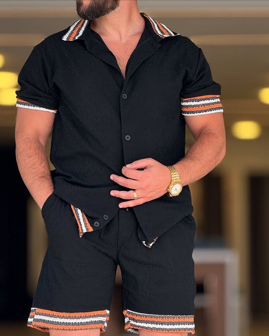 Black Chemise and Short Cotton Set