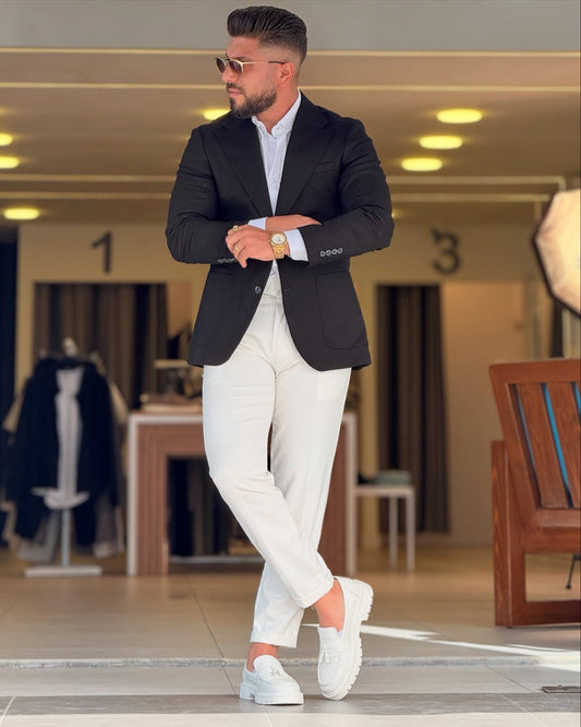 Black Notch Lapel Blazer