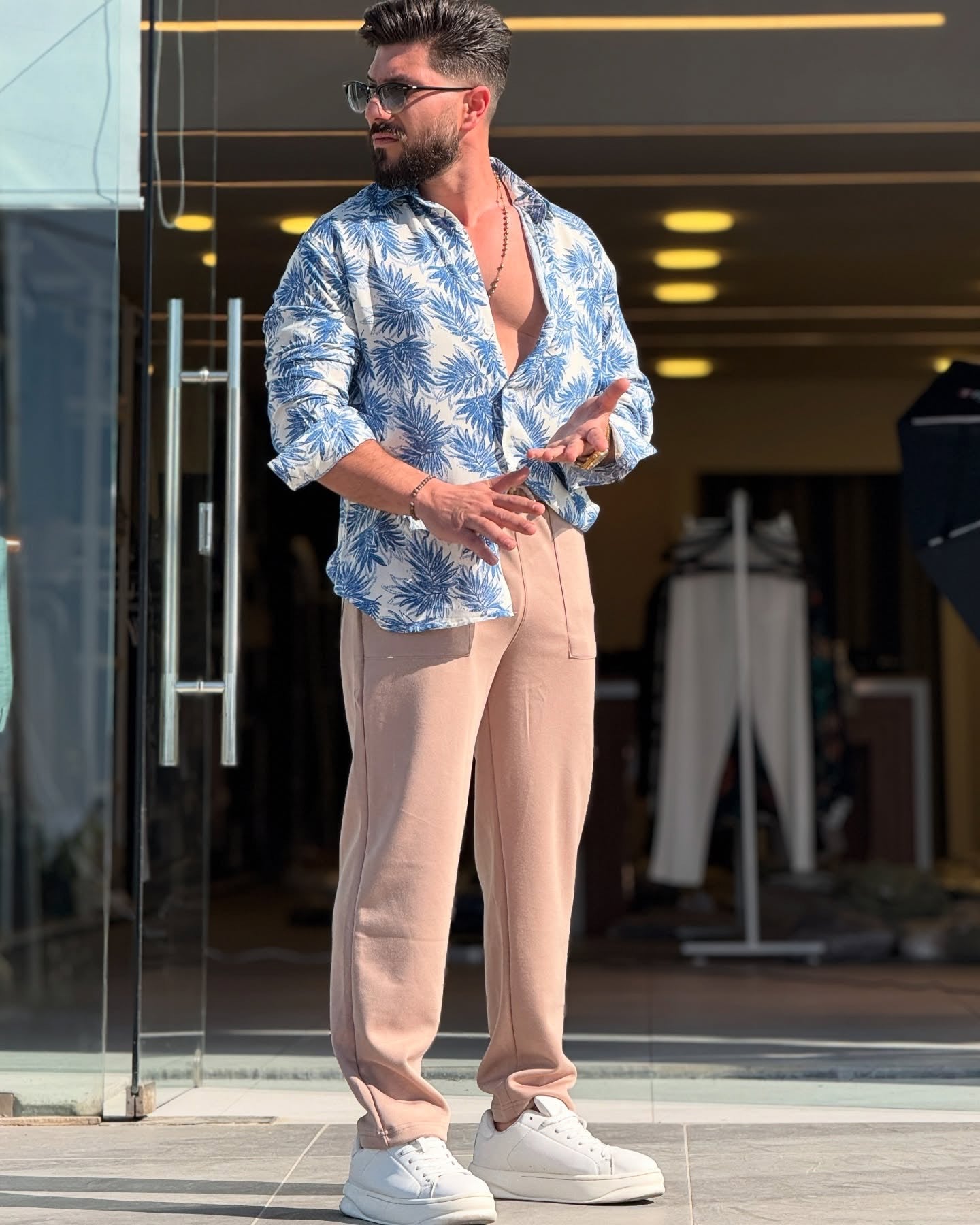 Blue Floral Shirt