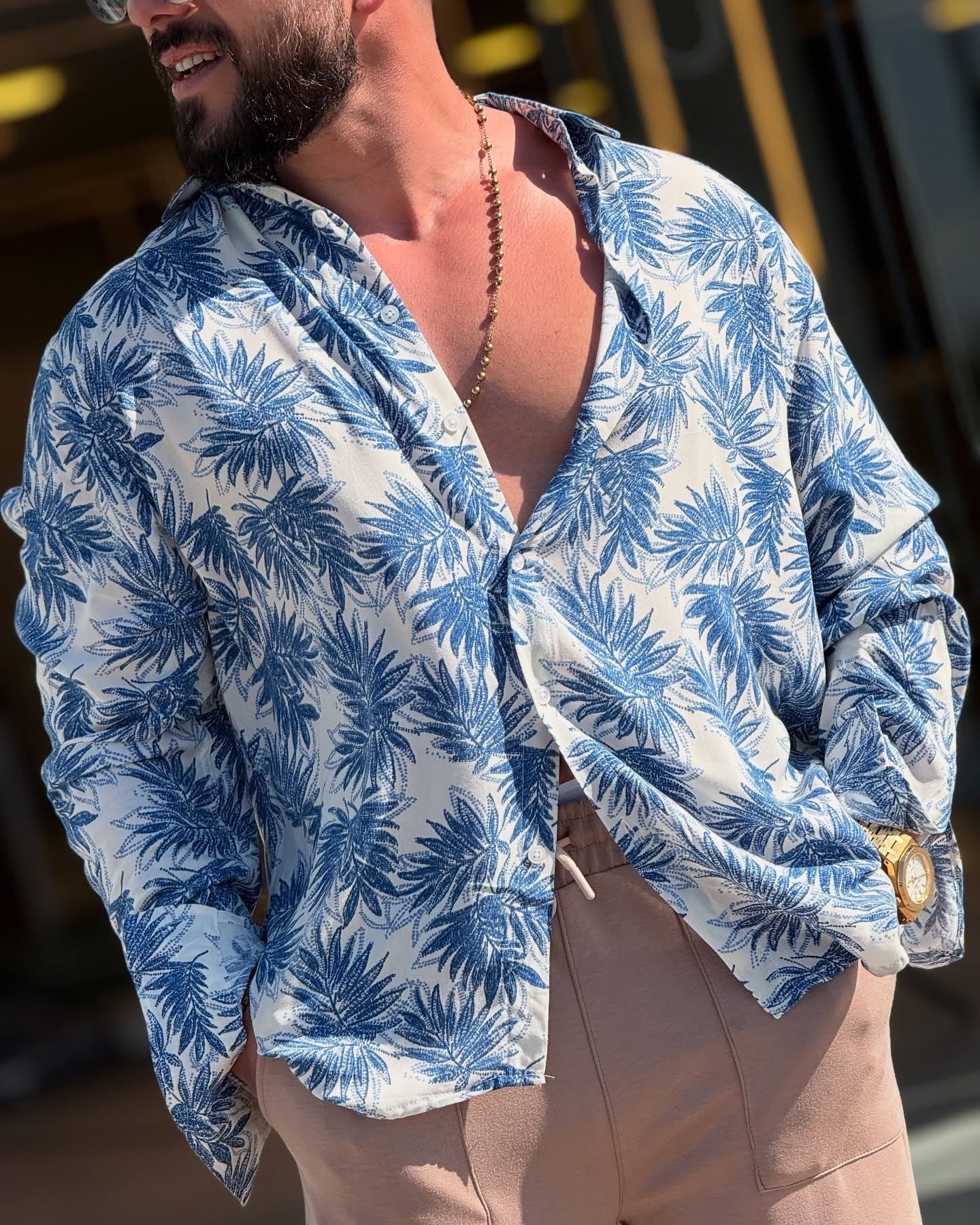 Blue Floral Shirt