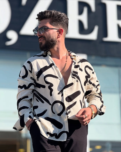 Black & White Floral Summer Shirt