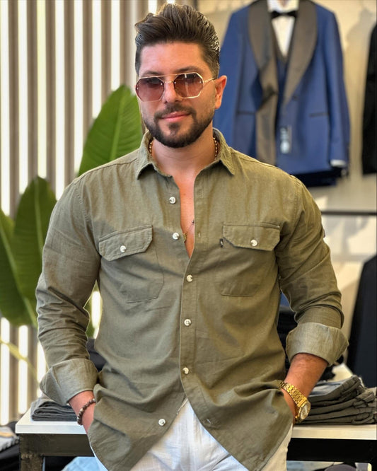 Green Long Sleeve Shirt