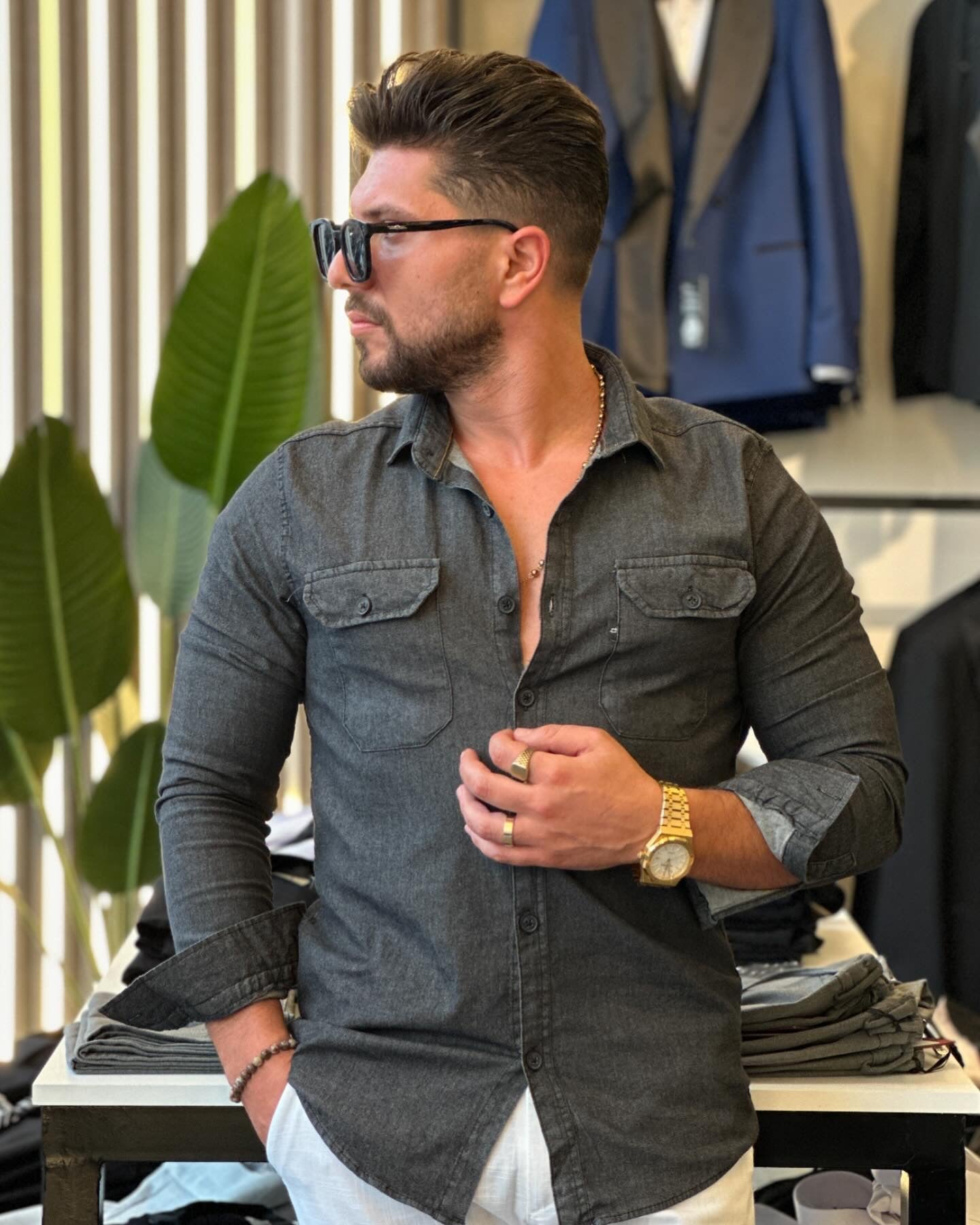 Black Denim Shirt