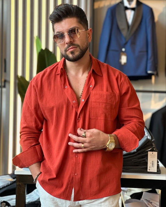 Red Over Size Shirt