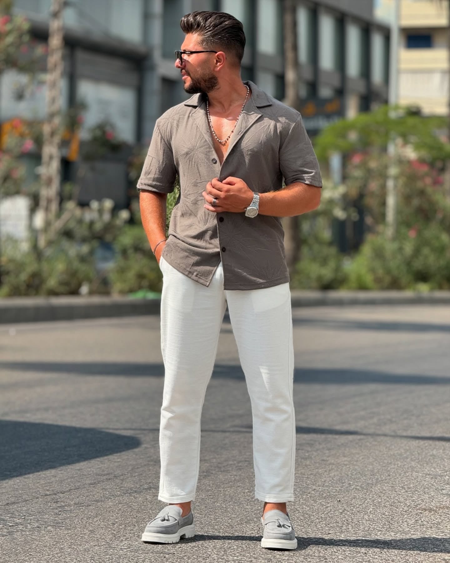 Grey Half Sleeve Shirt