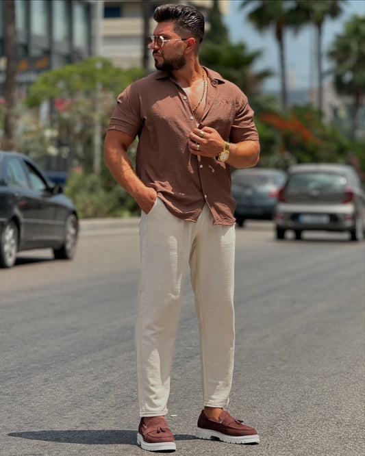 Brown Half Sleeve Shirt