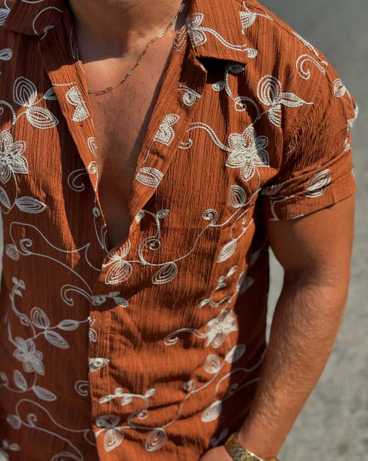Brown & White Shirt