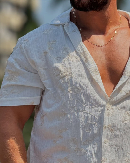 Patterned White Shirt