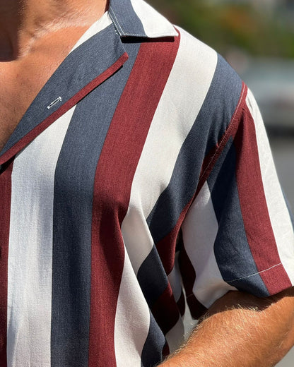 Striped Shirt With Red, White & Blue