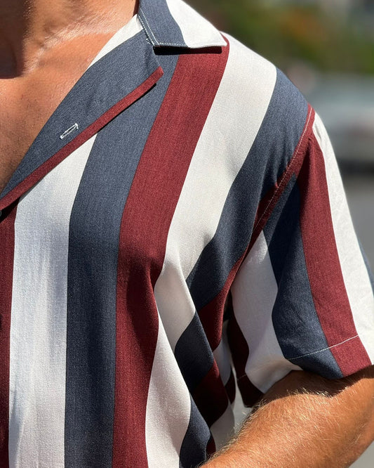 Striped Shirt With Red, White & Blue