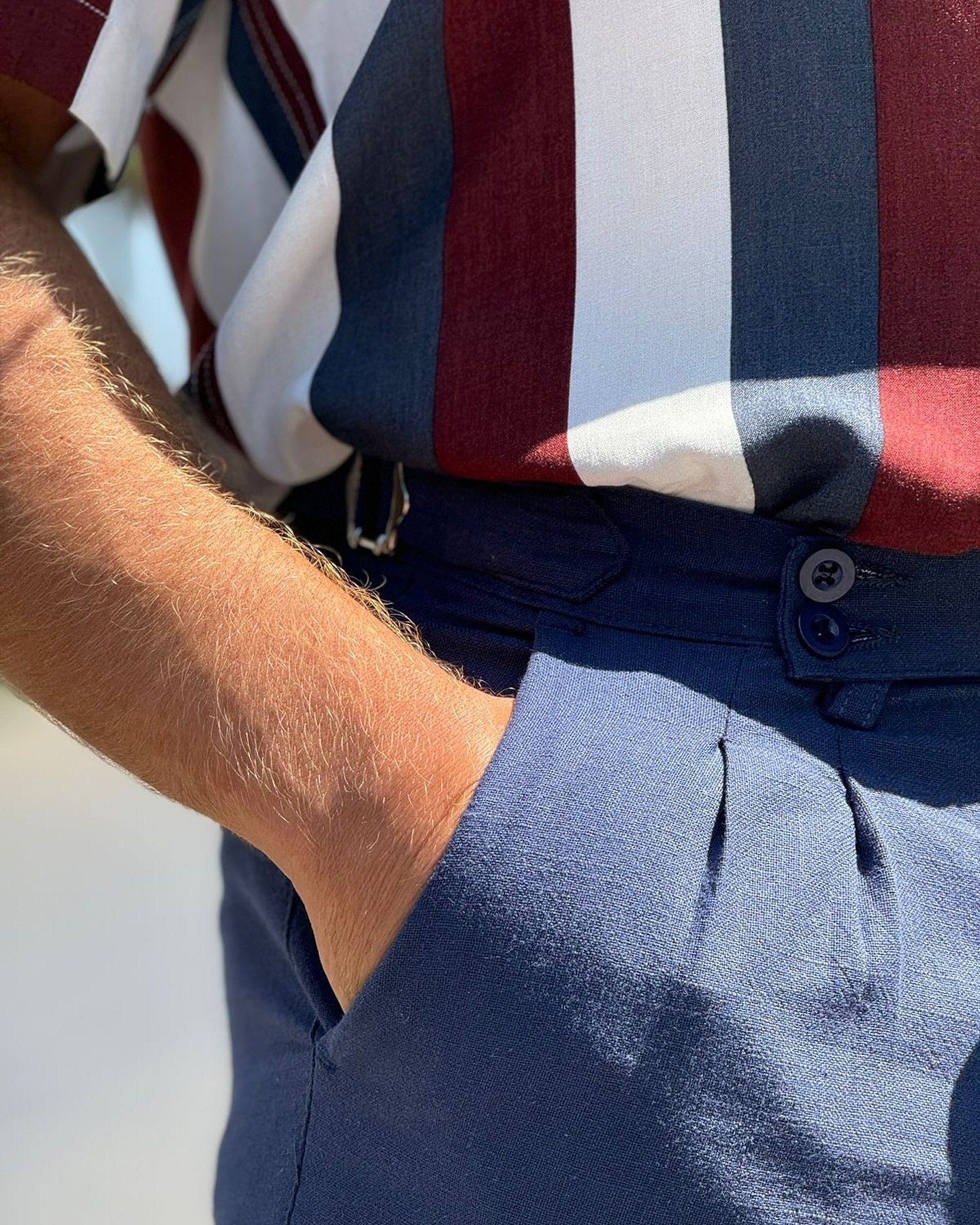 Striped Shirt With Red, White & Blue