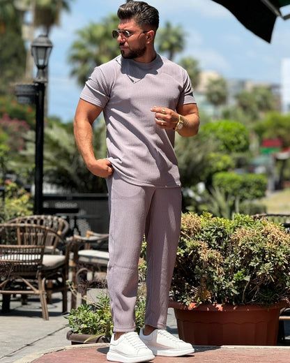 Grey Round Neck Set