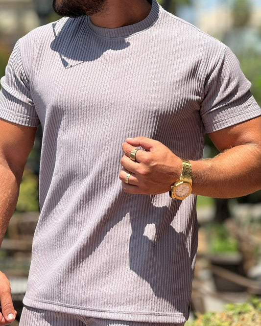 Grey Round Neck Set